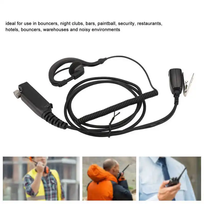 G Shape Headset Mic PTT Reinforced Plug and Play Hands Free Walkie Talkie Earpiece with Mic PTT for Sepura STP8000