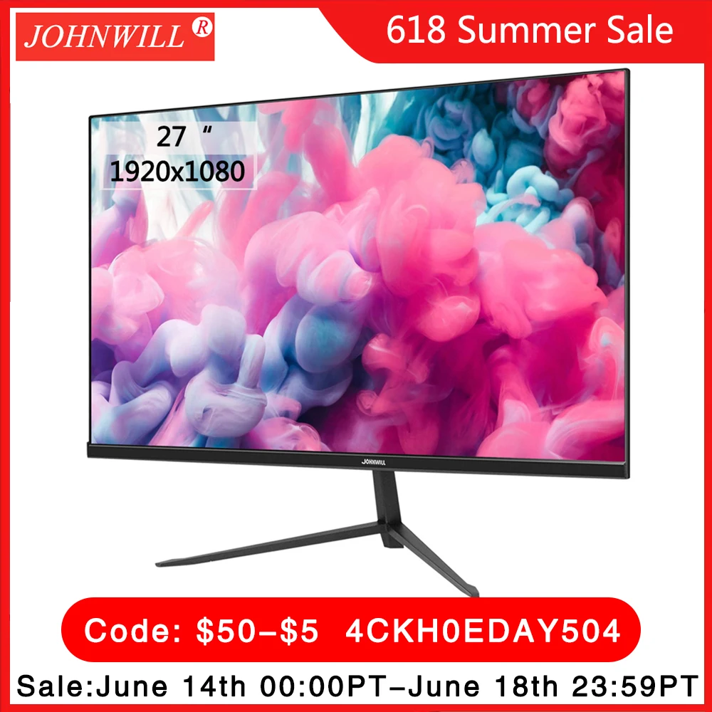 

27 Inch Computer Monitor 1080P 75Hz IPS LCD Panel Display PC Gamer Screen With VGA HDMI-compatible Flat Desktop Gaming Monitor