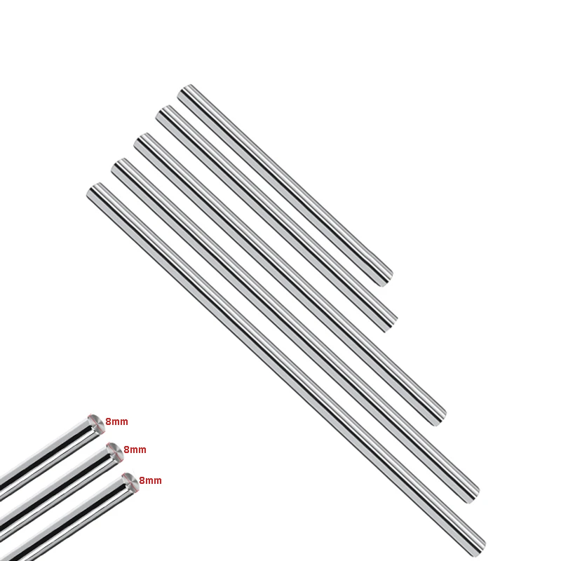 

3D Printer Parts Smooth Rod 8mm Shaft Rod Optical Axis CNC Chromed 3D Printer Smooth Rod Length 100 200 370 450 550 600mm