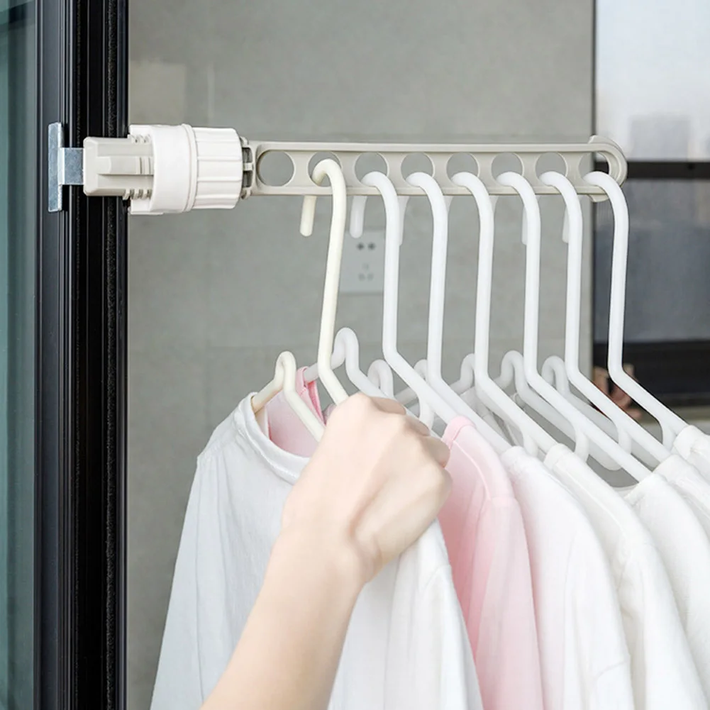 

Window Frame Clothes Hanger Portable Indoor Window 8-holes Drying Rack Bathroom Accommodated Indoor Hanging Clothes Rail