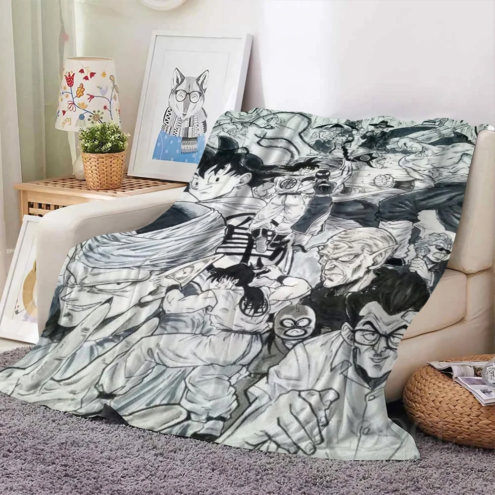 

CLOOCL Flannel Blanket Anime Goku Cartoon 3D Pattern Printed Blanket Throws on Sofa Bed Home Bedroom Kids Adult Blankets