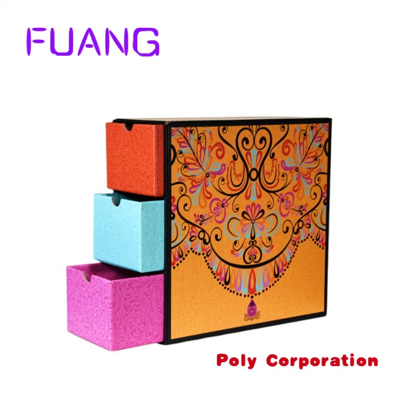 Тёплый цвет в традиционном китайском стиле трехслойный ящик роскошная