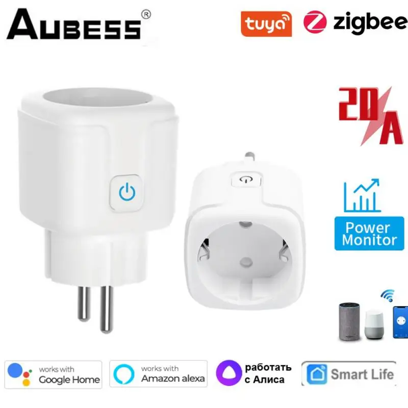 

Tuya ZigBee Smart Plug 20A EU Plug Smart Home Smart Life Remote Control Alexa Google Home Alice with Electricity Statistics