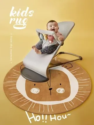 Круглый ковер с рисунком кота для детей нескользящий напольный коврик стул