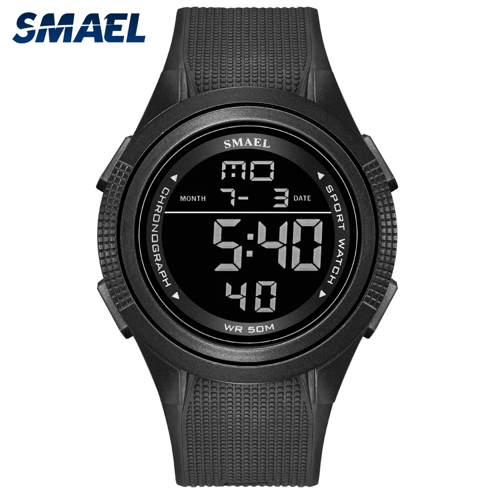 

SMAEL Fashion Sports Style Man Digital Watch Waterproof Chronograph Back Light Ectronic Male Wristwatches With PU Strap 1220