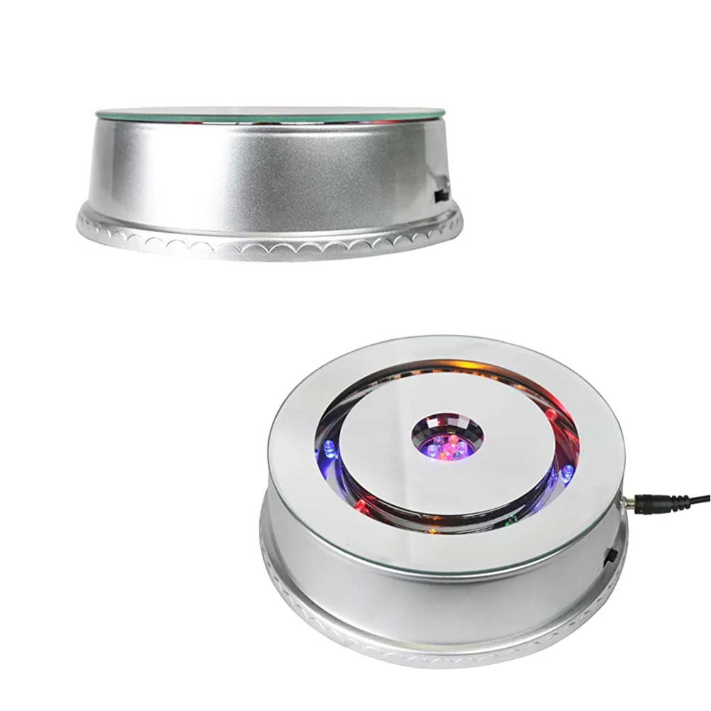 

1pc Colorful Rotating Luminous Lamp Holder for Crystal Piano Box (Silver)