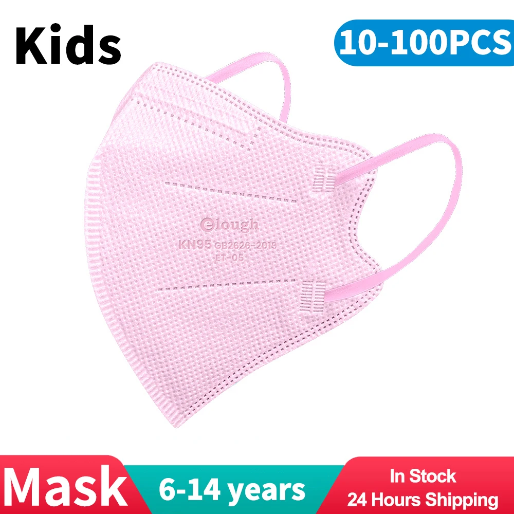 

10-100 PCS Kids Disposable Face Masks 100pcs Ear Loop Mouth Cover Fashion Fabric Masks for Face Headband masques（Pink）