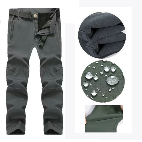 Мужские зимние водонепроницаемые штаны для скалолазания, горного туризма, флиса, рыбалки, тактические военные брюки из Акульей кожи, куртки, походные брюки