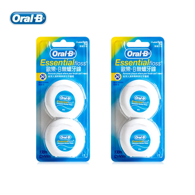 

Oral B Dental Flosser Essential Floss Comfortable Unwaxed Floss Deep Clean Oral Hygiene Flat Thread Flosser 50m/pcs