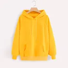 Желтая толстовка с капюшоном s, Женская толстовка в стиле Kawaii, свитшот, пуловер с капюшоном с уличная одежда с карманом, худи в стиле хип-хоп, 2020
