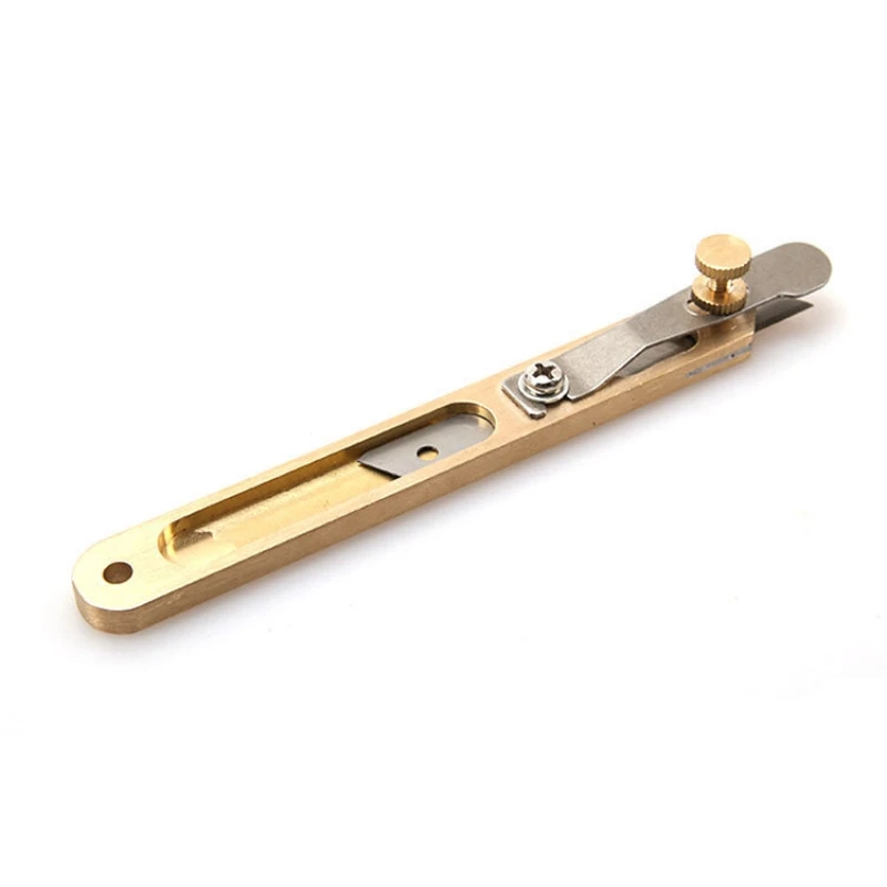 

Hard Leather Incision Cutter Leather Working Tool ,Multifunctional Positioning Cutting Knives, Brass Trimming Scribing Cutter