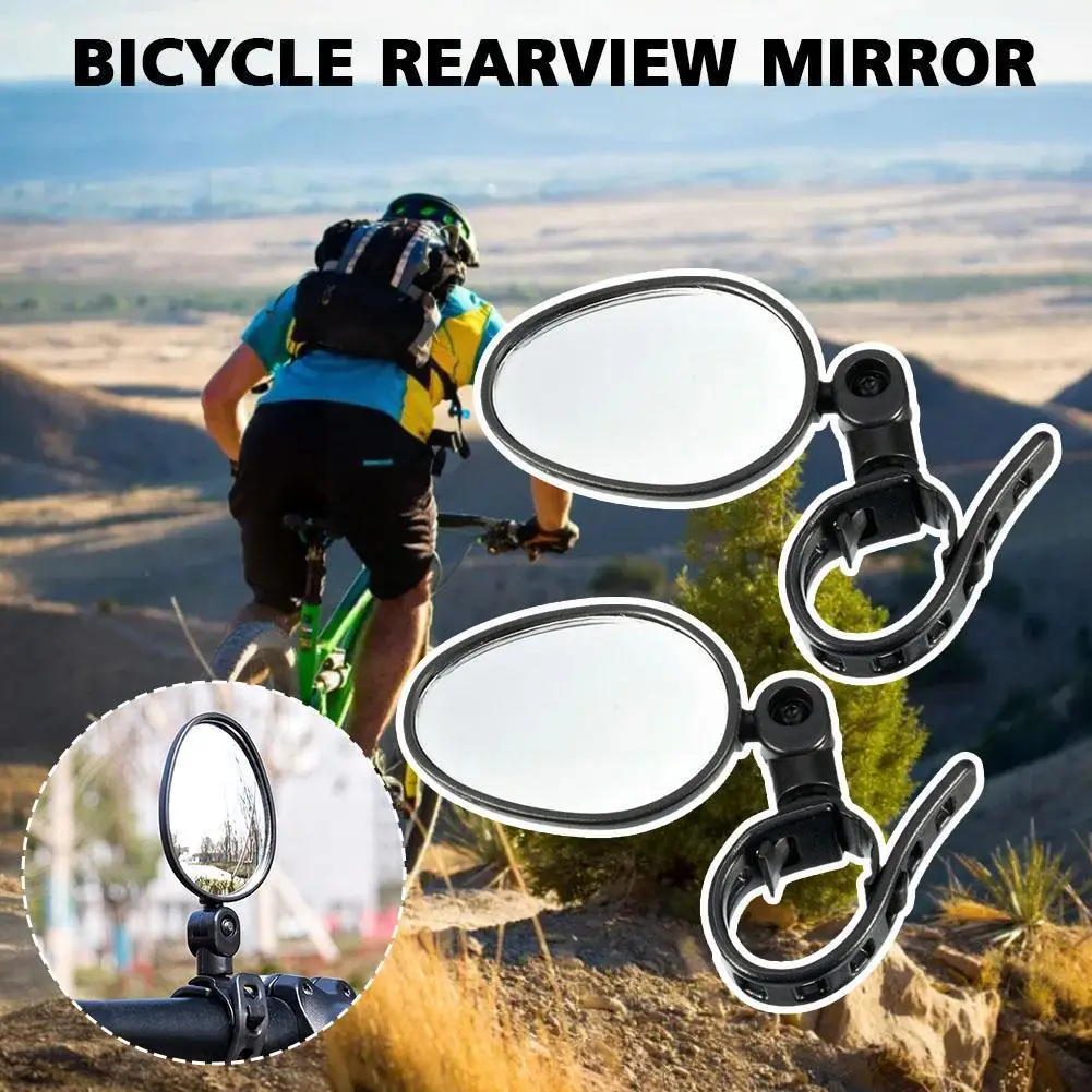 

1/2Pcs Bicycle Rearview Mirror 360 Degree Rotation Mirror Accessories Flat Bike Universal Reflector Mountain I1W7