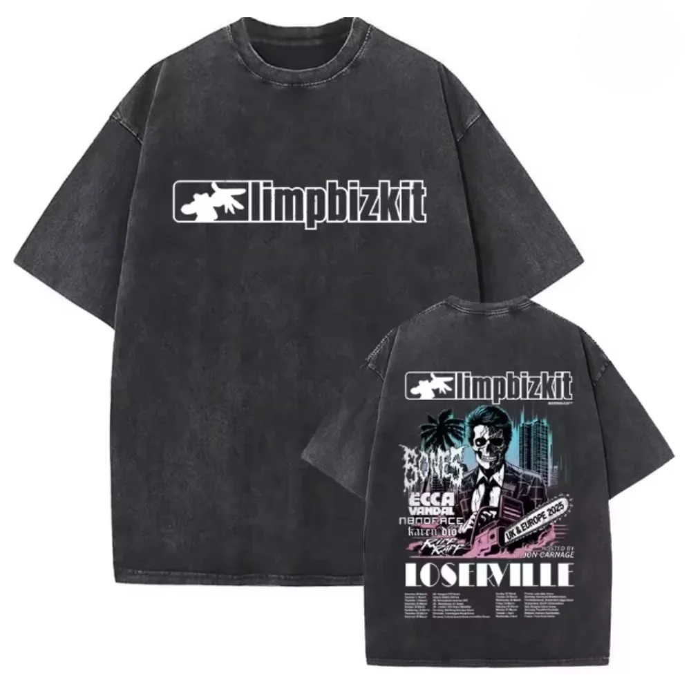Фото Винтажные футболки унисекс с принтом Limp Bizkit 2026, в стиле хип-хоп, ретро, оверсайз, с коротким рукавом №4