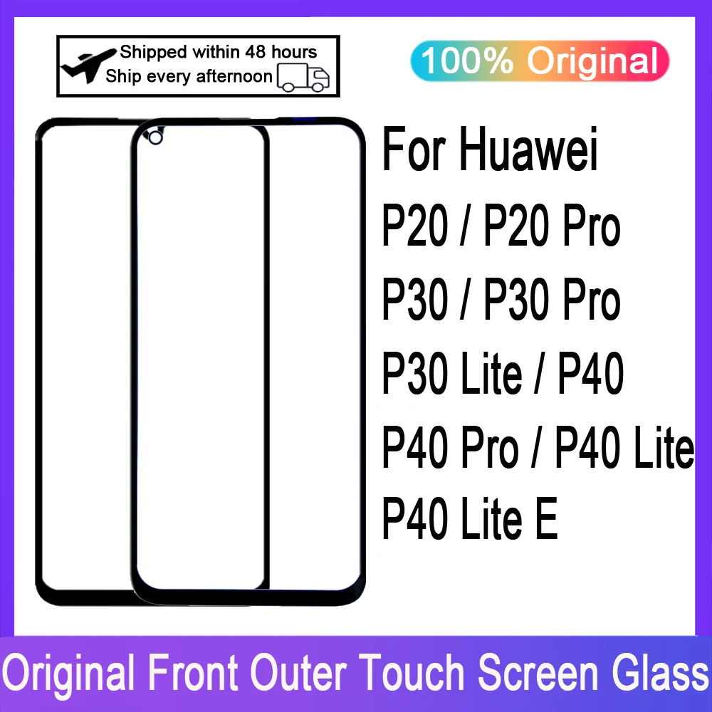 Touch Screen In Vetro Per Huawei P20 P20Pro P30 P30 Lite P30 Pro Display LCD del Pannello Frontale Esterno della Lente di Vetro di Ricambio parti di Ricambio