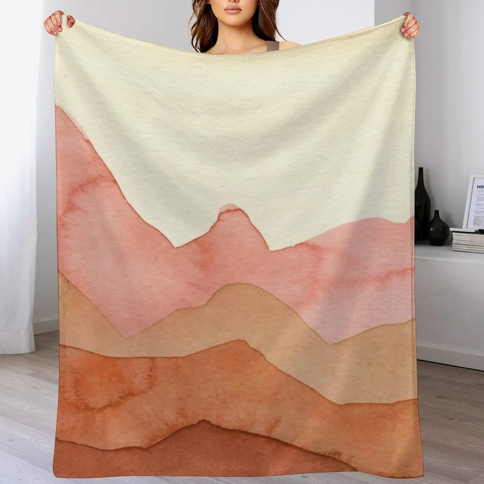 Горы в оранжевом коричневом цвете одеяло одеяла и