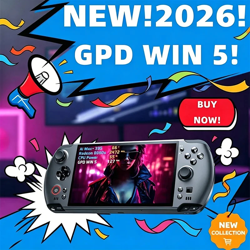 Фото Портативная игровая консоль Rapid Boost GPD Win5 с 7-дюймовым LTPS-экраном 120 Гц 1080P, AMD395, SSD M.2 2280, Windows 11, RGB-подсветкой и эргономичной рукояткой №2