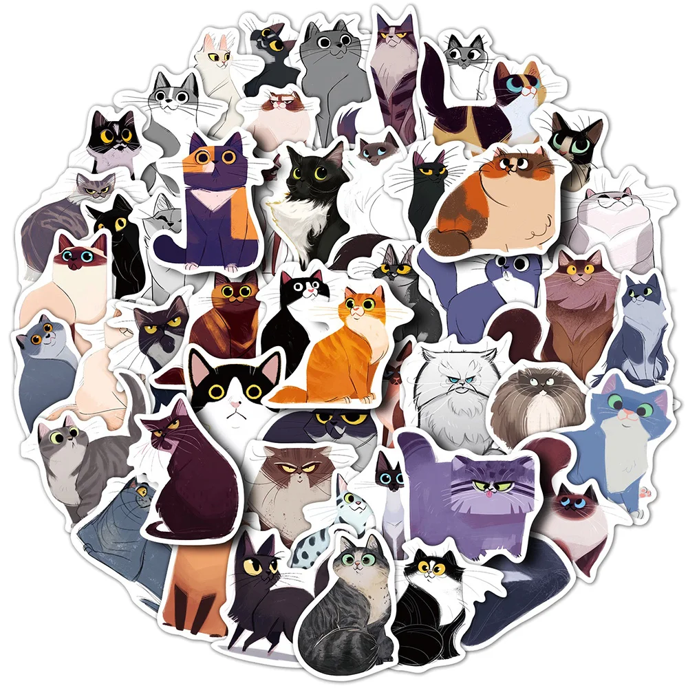 

10/30/50/100PCS Japanese Cute Illustration Cat Animal Sticker DIY Snowboard Laptop Luggage Cartoon Graffiti Decals Sticker Kid