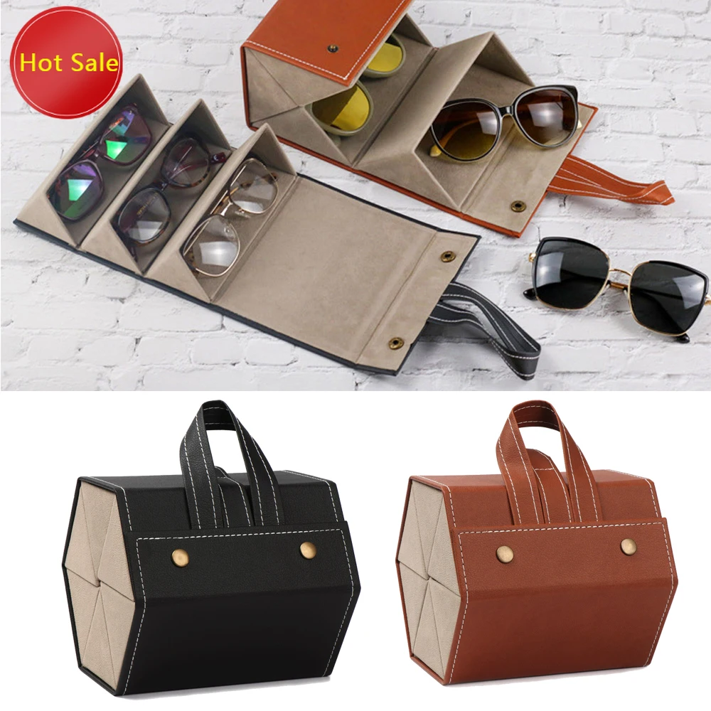 

New Sunglasses Case Portable Glasses Storage Box Travel Sunglasses Storage Bag Multi-slot Glasses Frame Jewelry Box Accessories
