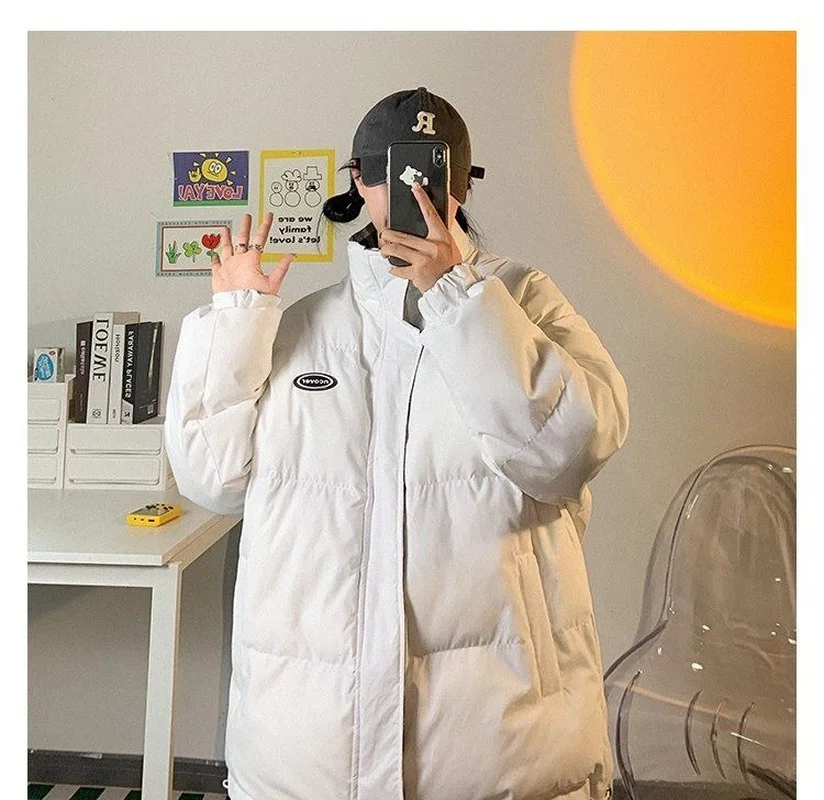 Simple Loose Fashion Trend Down Jacket Plus Velvet Thickened Warm Autumn and Winter New Double-sided Korean Loose Top