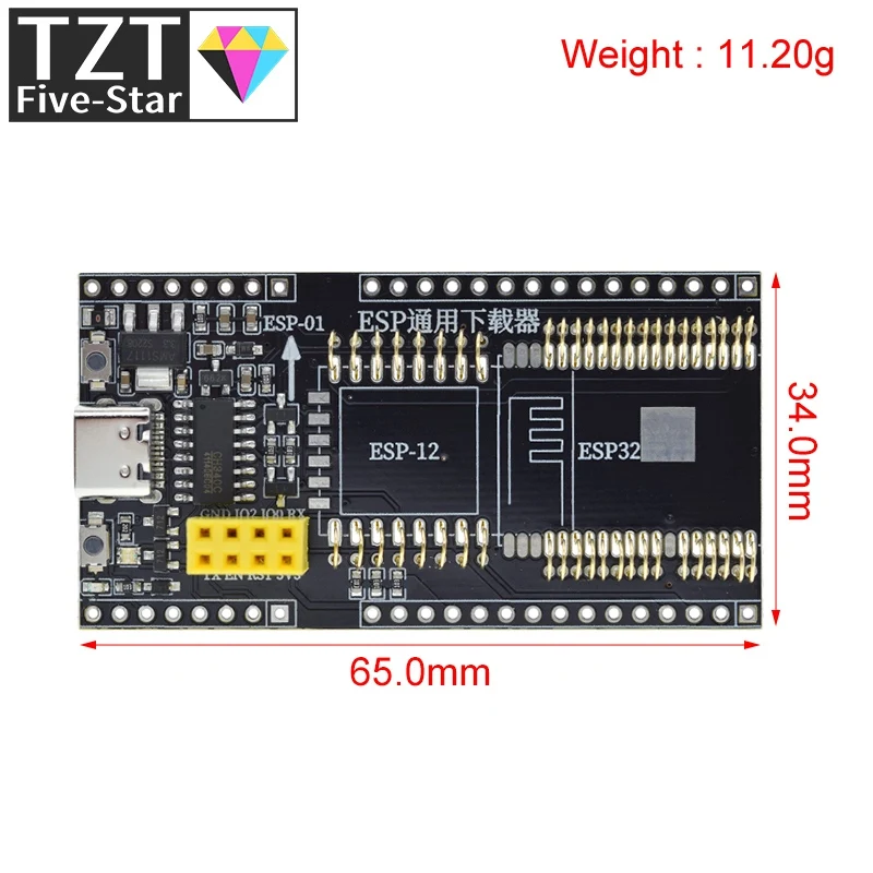 TZT ESP8266 ESP32-WROVER Макетная плата Тестовый программатор Загрузчик розетки для ESP-01 ESP01S