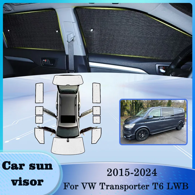 Фото Солнцезащитные козырьки для окон VW Transporter T6 T6.1 LWB 2015-2024, авто козырек, лобовое стекло, автомобильные козырьки, внутренняя изоляция, автомобильные аксессуары №1