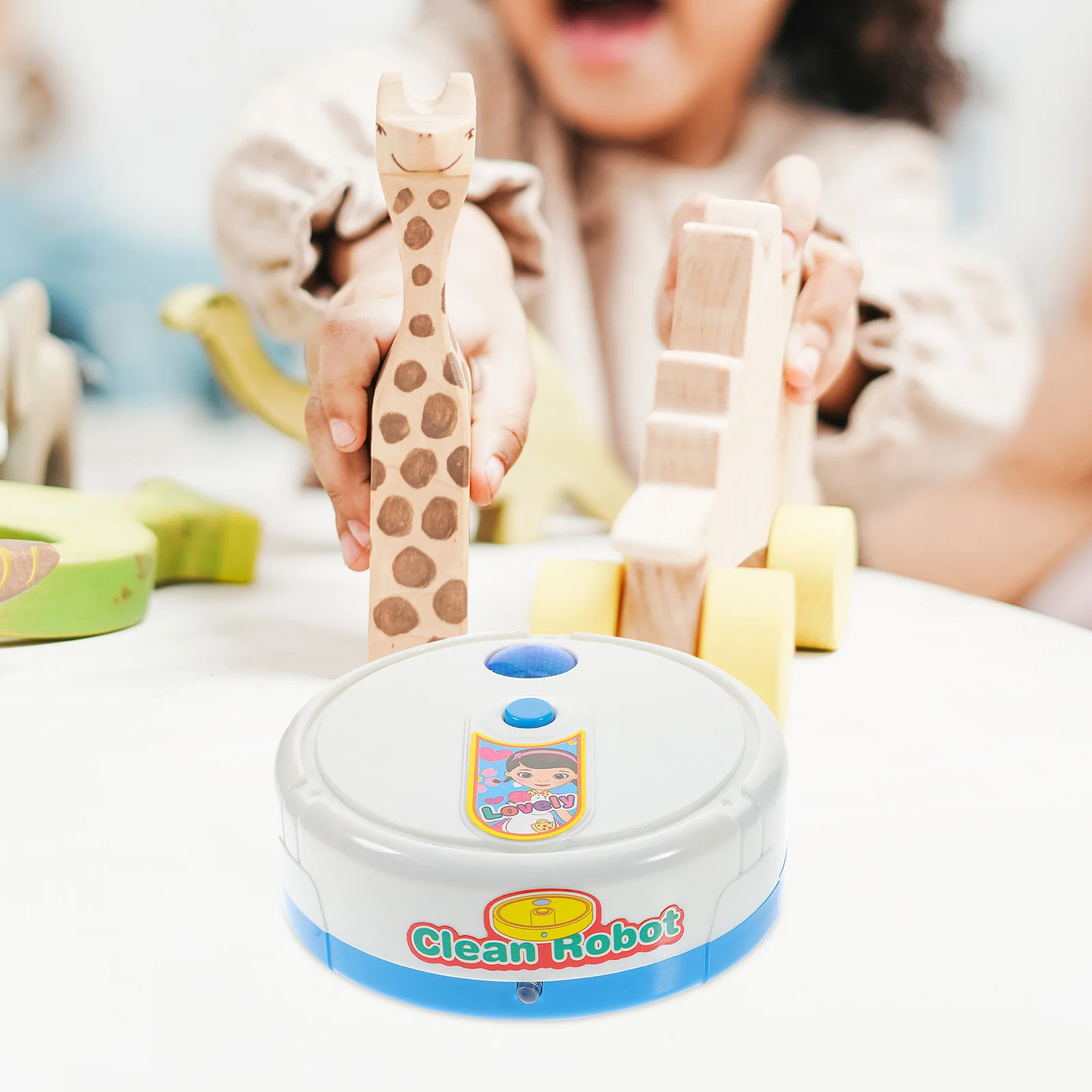 Мини-пылесос имитация подметального робота игрушка прекрасная уборка синие