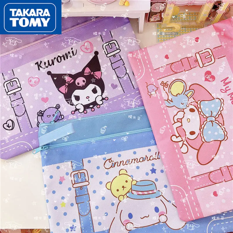

TAKARA TOMY Hello Kitty File Bag A4 Cartoon Strap File Bag Information File Bag Student Textbook Storage Desk File Storage Bag