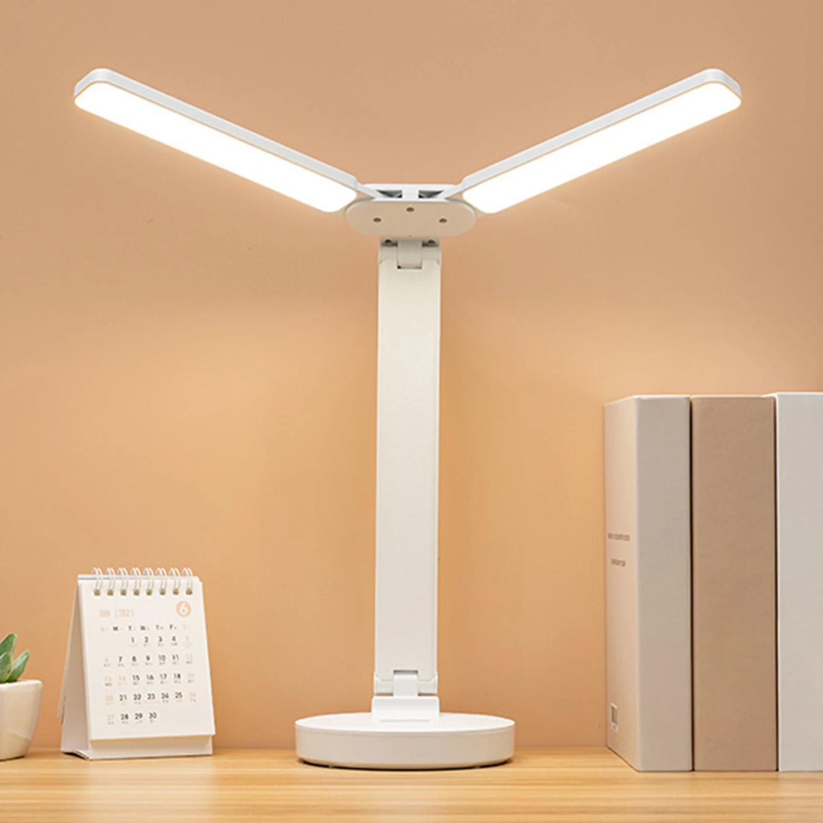 

Table Light Lamp Portable Night Lamp Double Heads Office Lamp USB LED Rechargeable Reading Light Touching Control Bedside Lights