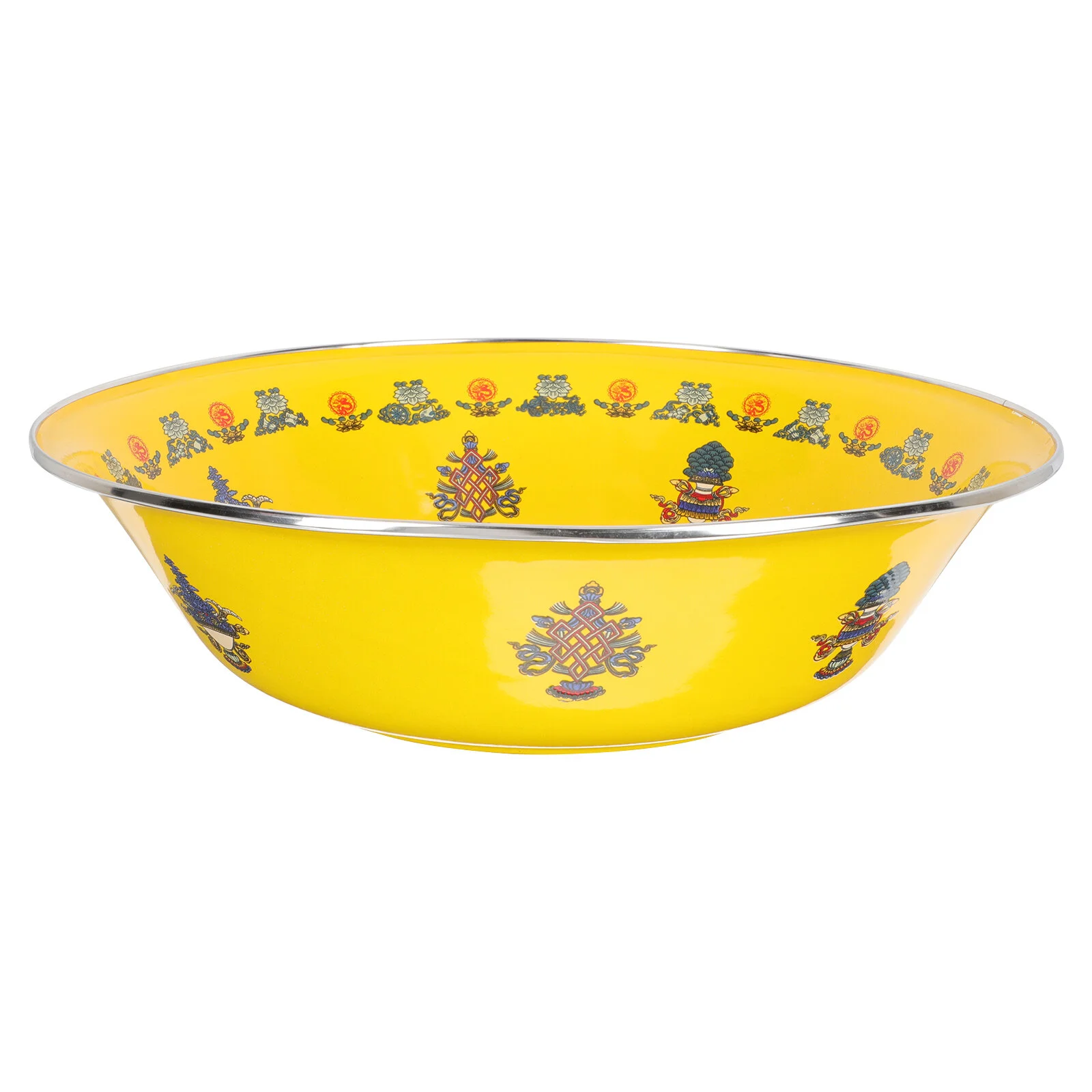 

Раковина с эмалированными краями в стиле ретро, домашний декор золотого цвета для мытья кухни, винтажная эмалированная суповая посуда для дома, смешивание посуды