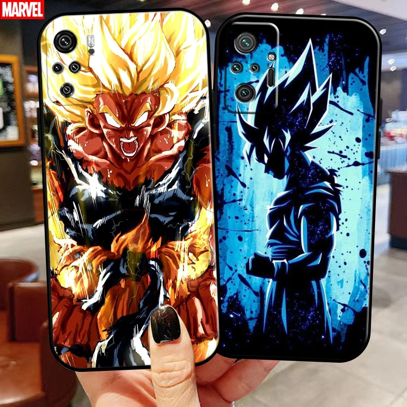 

Anime Dragon Ball Goku For Xiaomi Redmi Note 10 10S 10T Pro Max 5G Phone Case Liquid Silicon Soft Silicone Cover Coque Funda