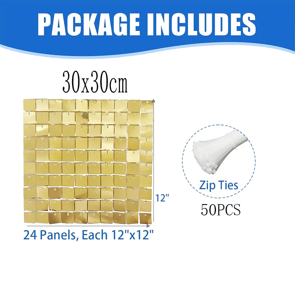 

Блестящие настенные панели, 24 шт., серебряный, золотой