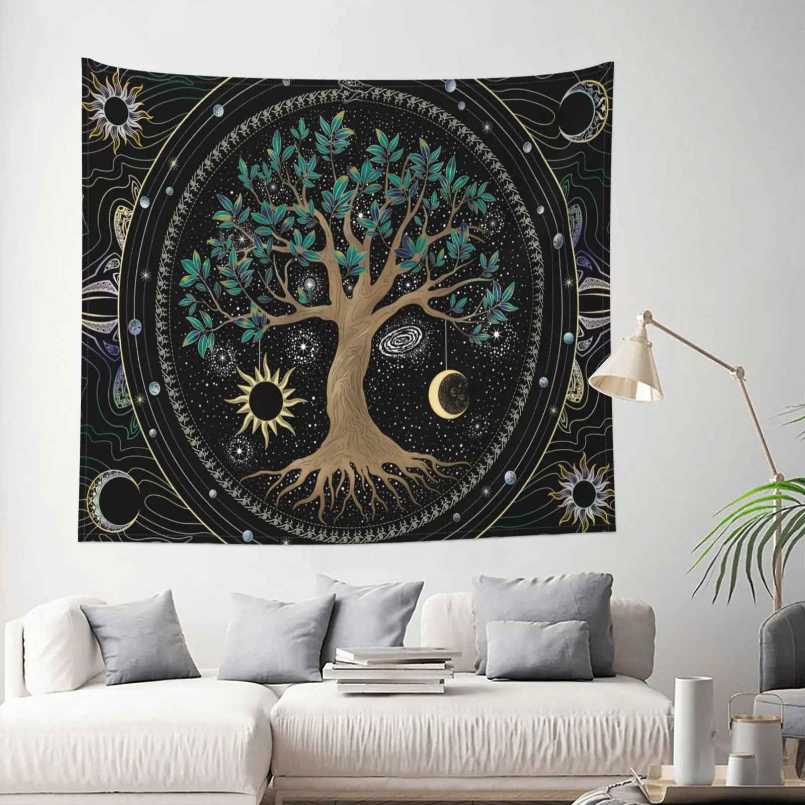 

Домашний гобелен с деревом жизни, декоративный коврик для йоги в стиле бохо