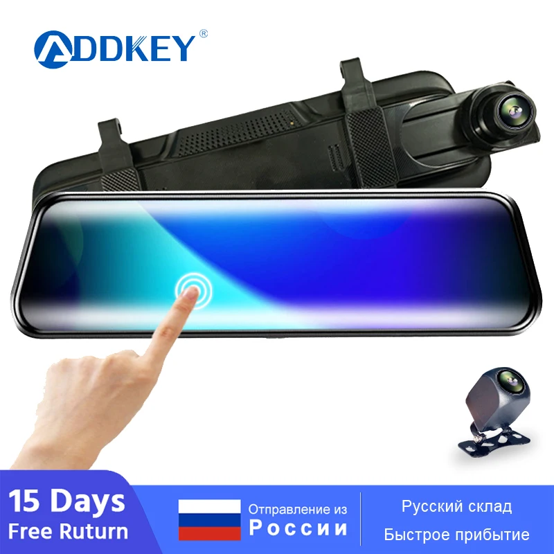 

Зеркало-видеорегистратор ADDKEY, 9,66 дюйма, 1080P, сенсорный экран