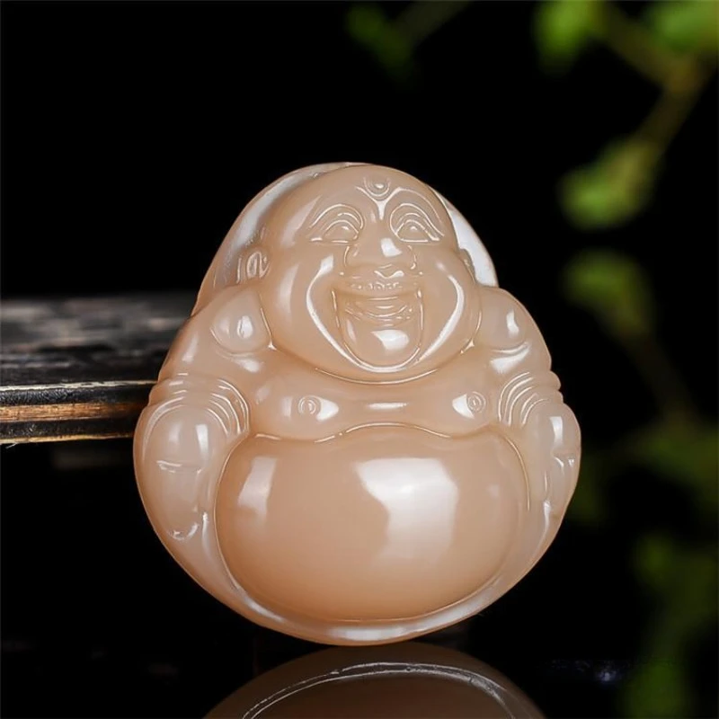 

Sugar Jade Lotus Root Pink Little Maitreya Pendant Female Simple Joker Pendant.