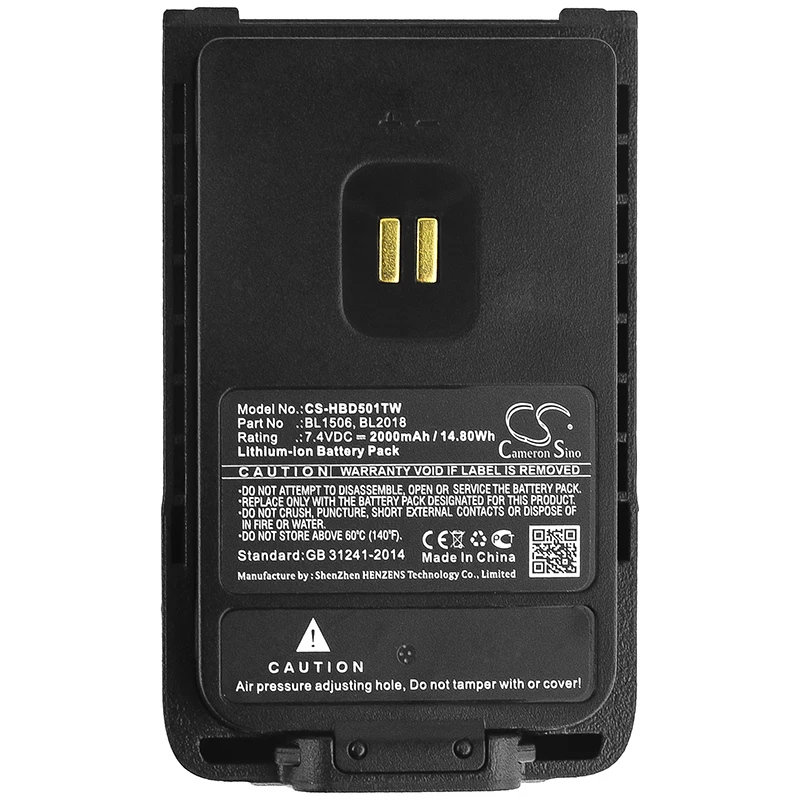 Аккумулятор для двухсторонней радиосвязи для Hytera BL1506 BL2018 BD500 BD505 BD555