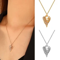 angel wings necklace personality creative wild clavicle chain heart pendant necklace for women trend jewelry mother day gift