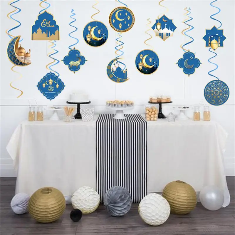 

Room Pendants Streamer Retro Ramadan Ribbon Banner Eid Al-fitr Party Decoration Ornament Party Supplies Moon Star Pattern