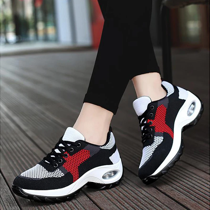 Designer Women Fashion Leisure Sports Shoes Women Soft Vulcanized Shoes Sneakers Shoes Sneakers Feminino Tennis Shoes Net Shoe
