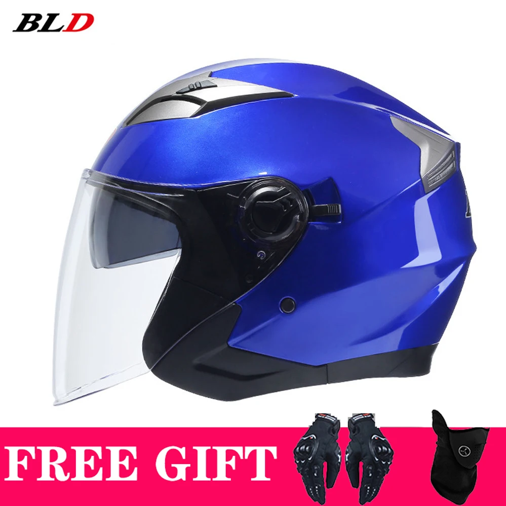 

Мотоциклетный шлем с двойными линзами, защитный шлем с открытым лицом, в горошек, для мотокросса, гонок, мотоциклистов