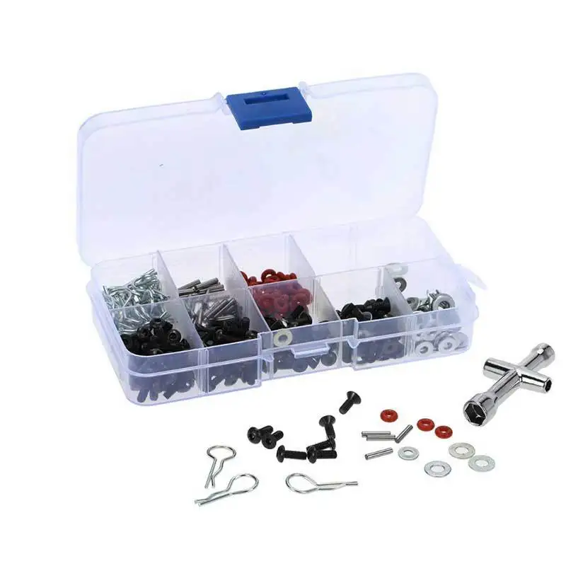 

270Pcs Repair Tool and Screws Box Set for 1/10 RC Car HSP Axial SCX10 TRX4 include Hexagon Wrench