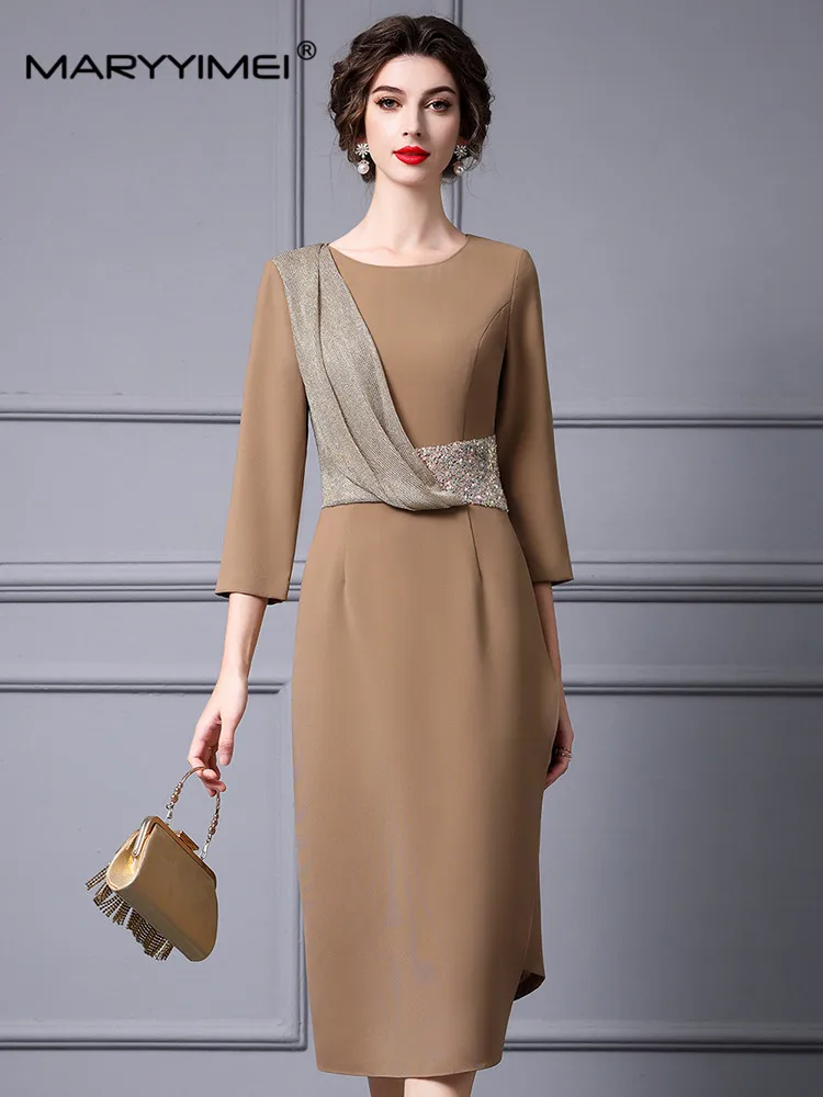 Женское винтажное бальное платье с круглым вырезом и рукавом 2024