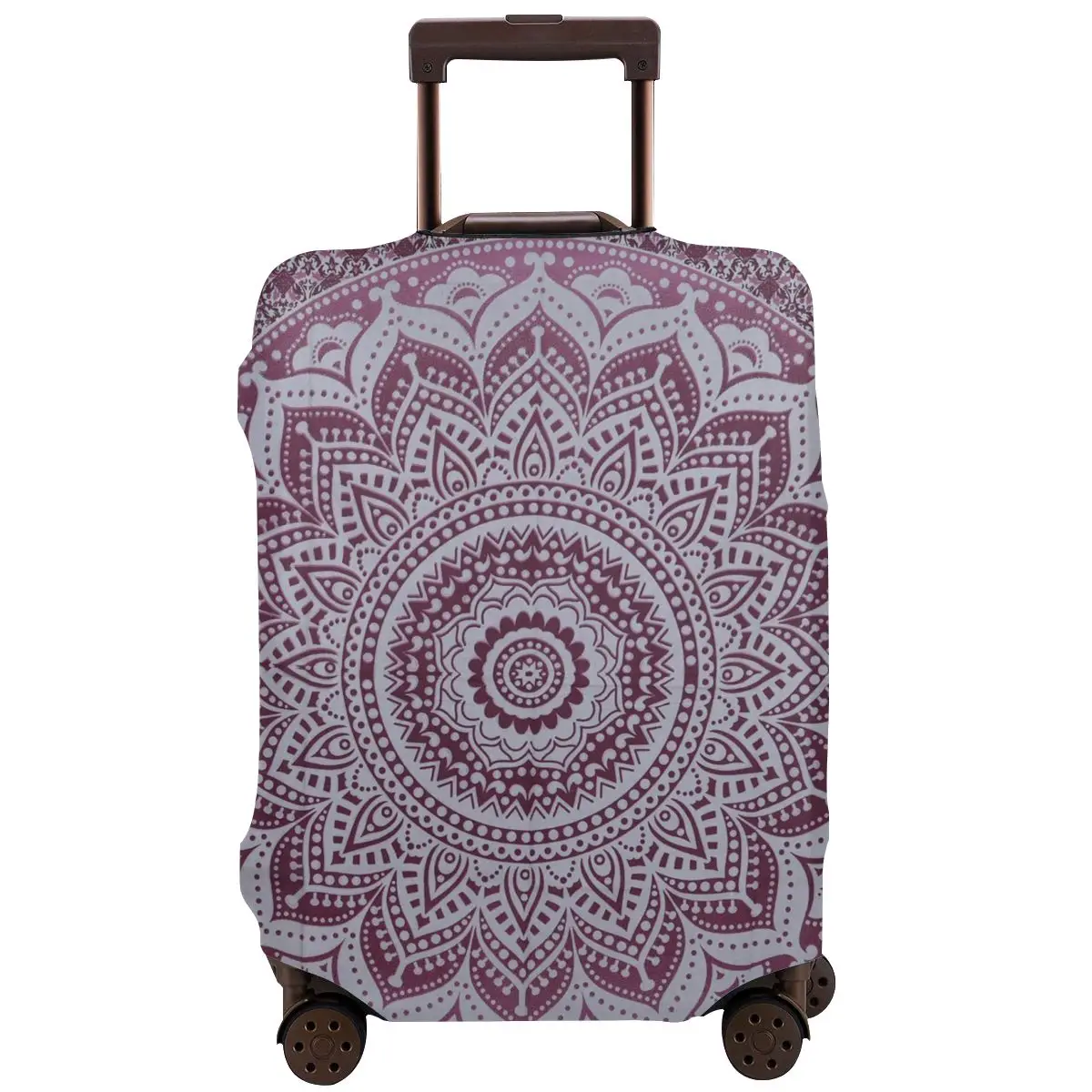 

Pink Indian Mandala Texture Travel Suitcase Luggage Case Washable Luggage Protective Cover Thick Dust Cover Protector Baggage