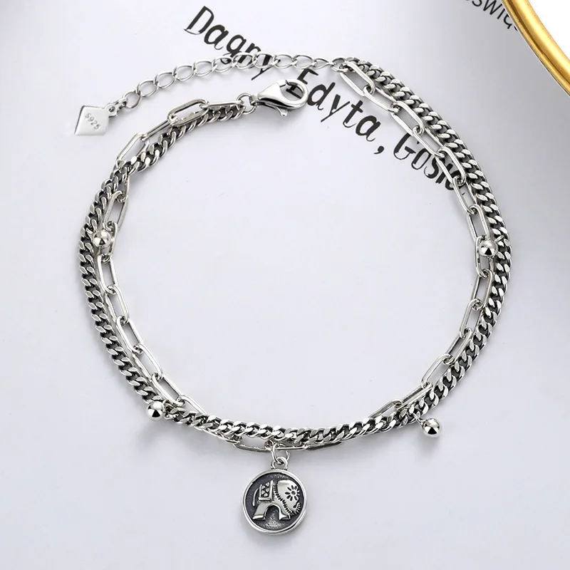 

S925 Silver Round Lucky Elephant Bracelet, Good Lucky for Women