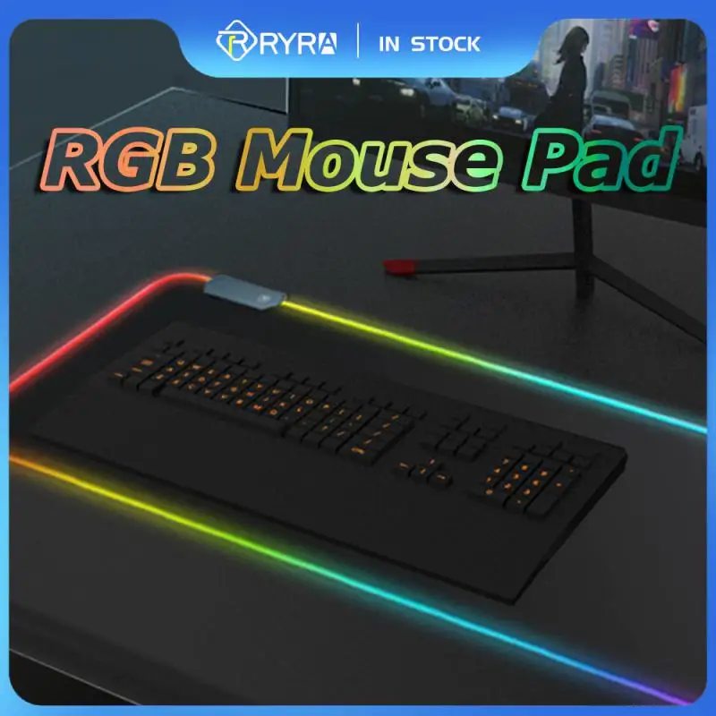 

Большой игровой коврик для мыши RYRA 800*300 RGB, большой компьютерный коврик для клавиатуры, коврик для мыши для киберспорта, утолщенный резиновый игровой Настольный коврик с застежкой