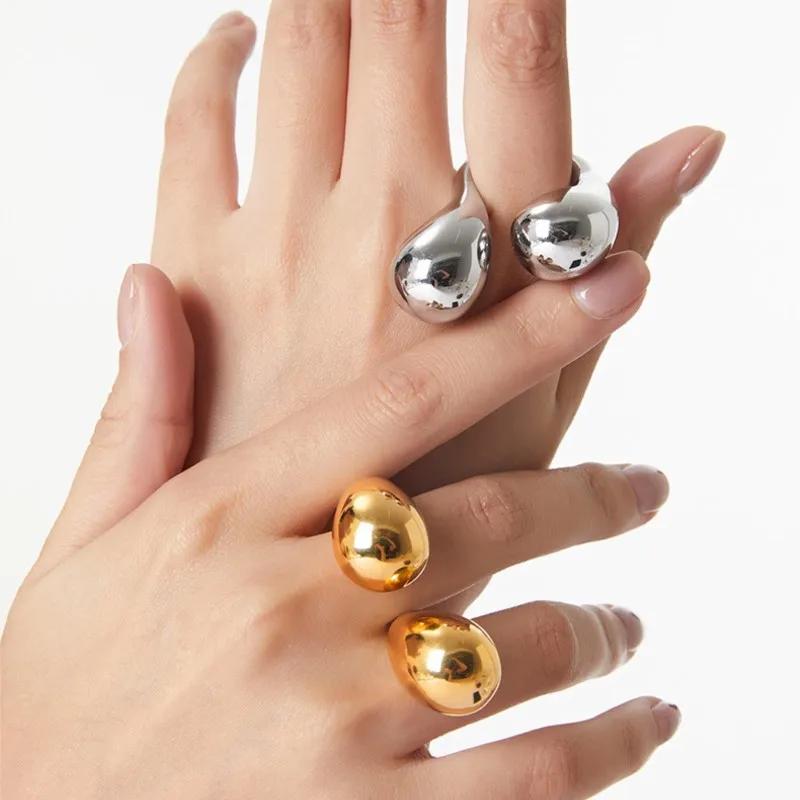 Кольцо женское из нержавеющей стали с гладкой зеркальной поверхностью модное