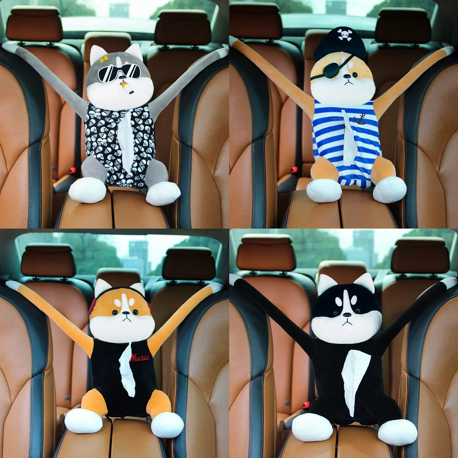 

Car Tissue Box Holder Seatback Car Tissues Cover Paper Holder Hangings Cartoon Napkin Tissue Holder for Car Auto