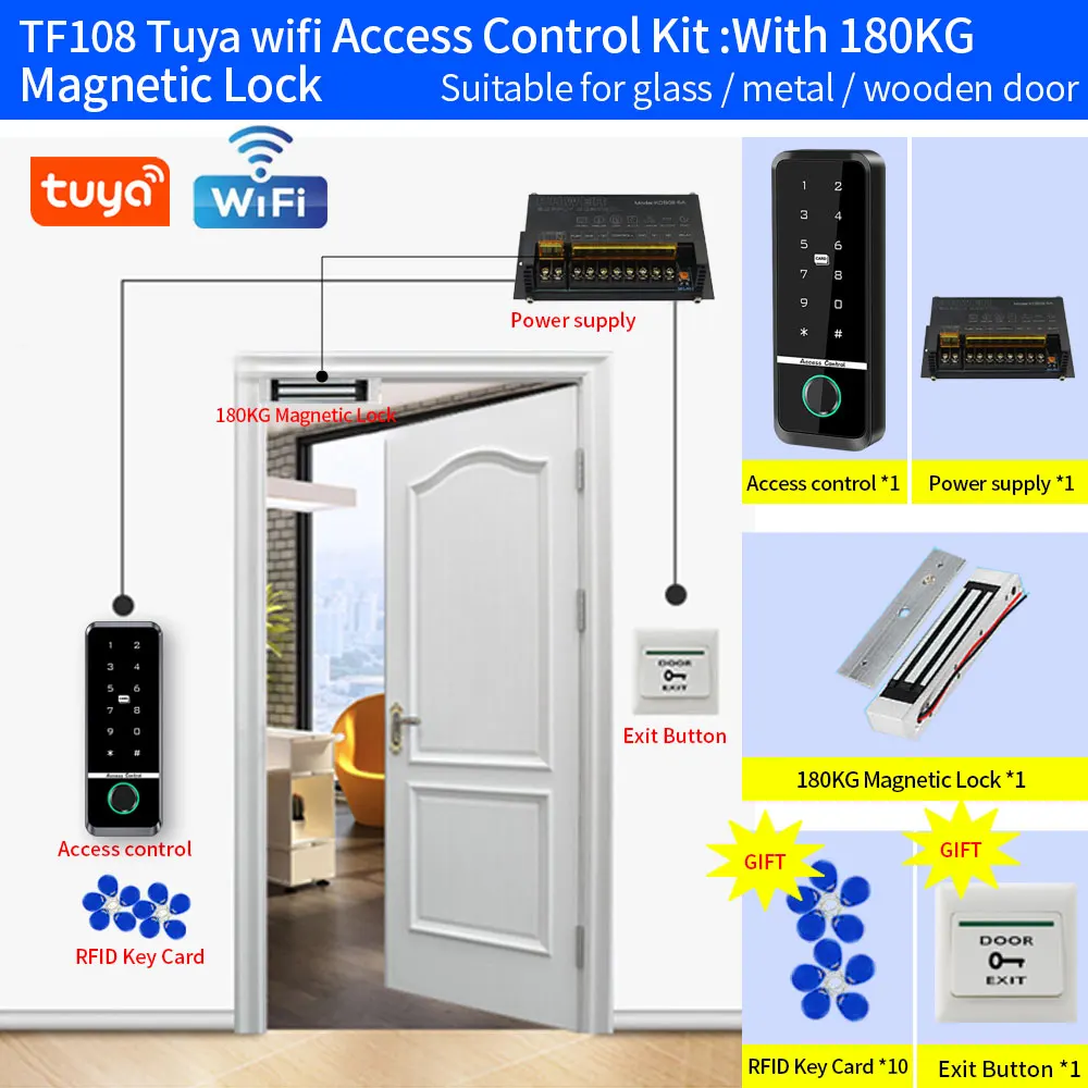 

Комплект системы контроля доступа Asia-Teco TF108-WIFI-Kits