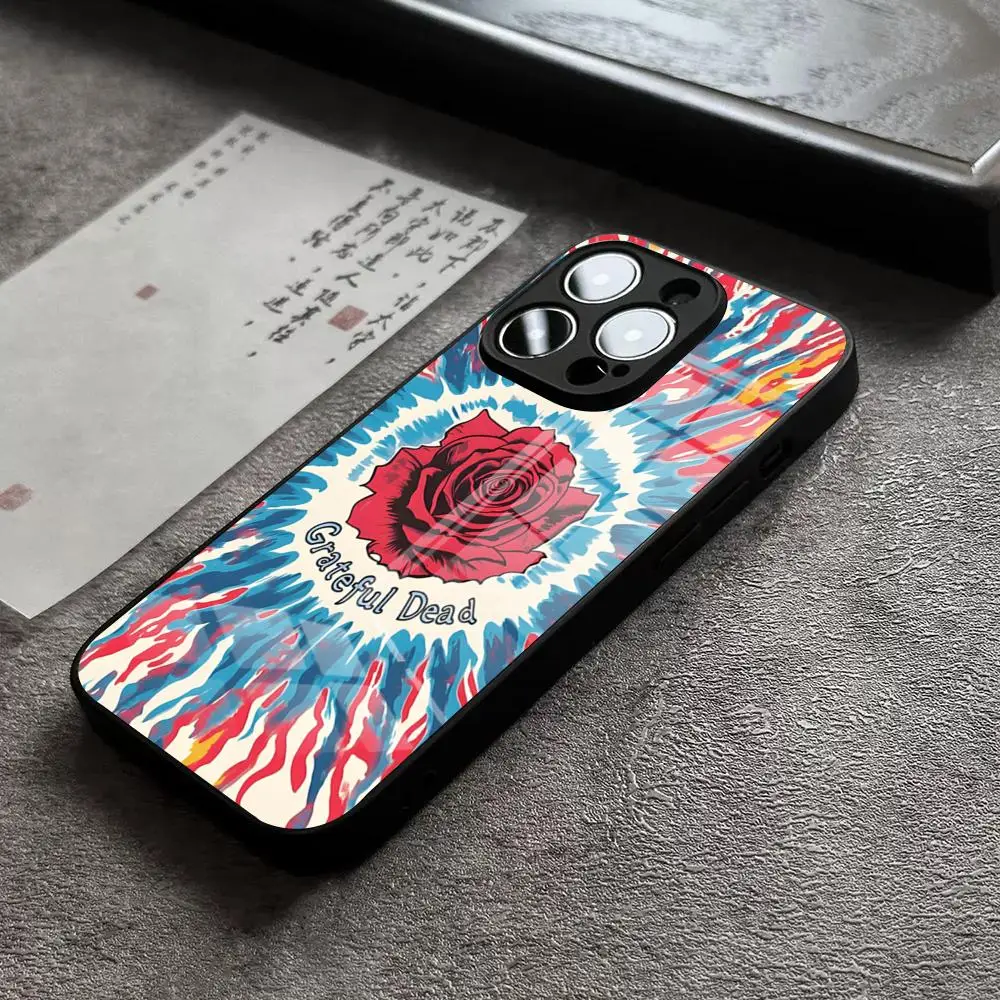 Фото Чехол для телефона Band G-Gratefuls D-Deads для iPhone 17, 16 Pro Max, 14 Plus, 12, 13 Mini, 11, 15, X, XR, XS, 8, 7 Plus, SE, стеклянный чехол №3