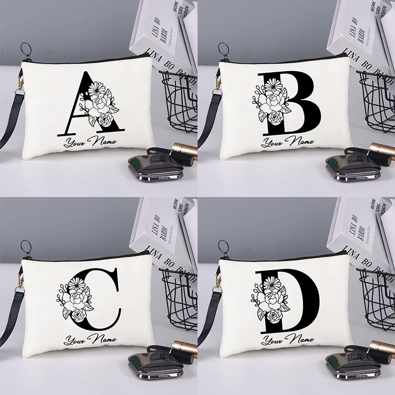 

Personalized Custom Name 26 Latter Makeups Makeup Cosmetic Bag Bridesmaid Clutch Travel Beauty Bag Bachelor Party Lipstick Bag