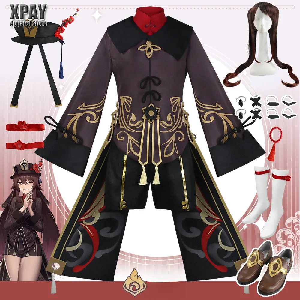 

Взрослые женщины Hutao игра Аниме Полный комплект Хэллоуин Косплей костюмы взросвечерние сценическое шоу представлений искусственный наряд